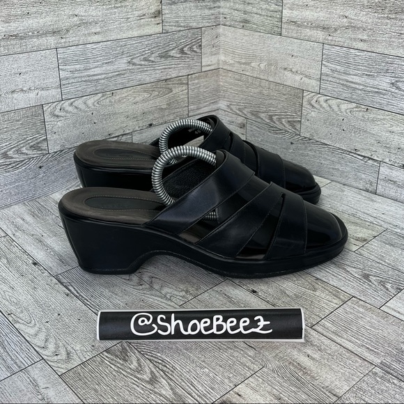 Dansko Leather Avril 25 Heeled Sandals, Black, Women's 40 - Picture 2 of 10